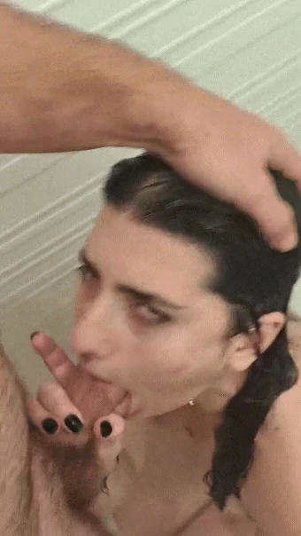 Getting My Little Face Fucked In The Shower