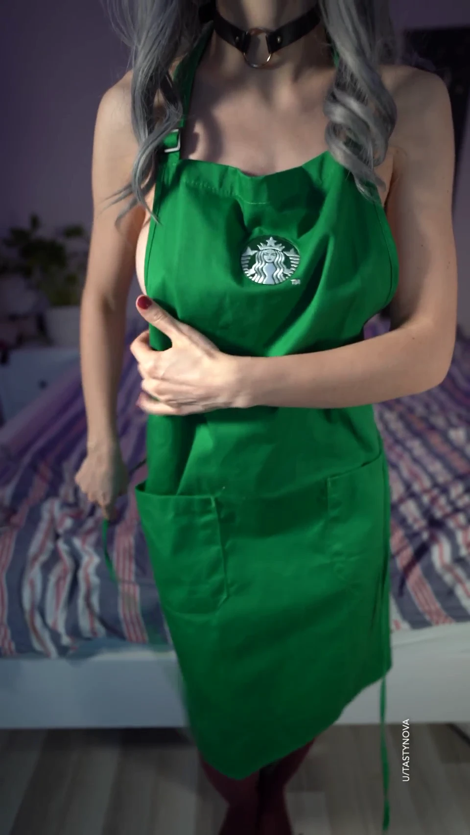 This naughty barista doesn't like wearing clothes at home