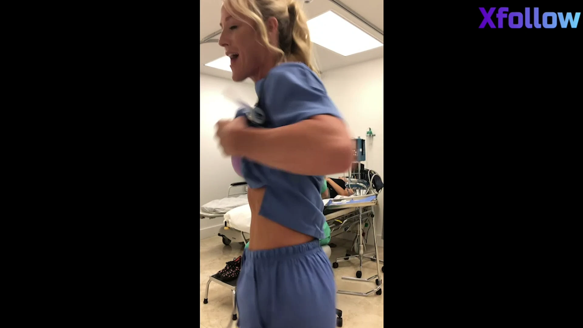 A Naughty Nurse MILF Fingers herself on the job